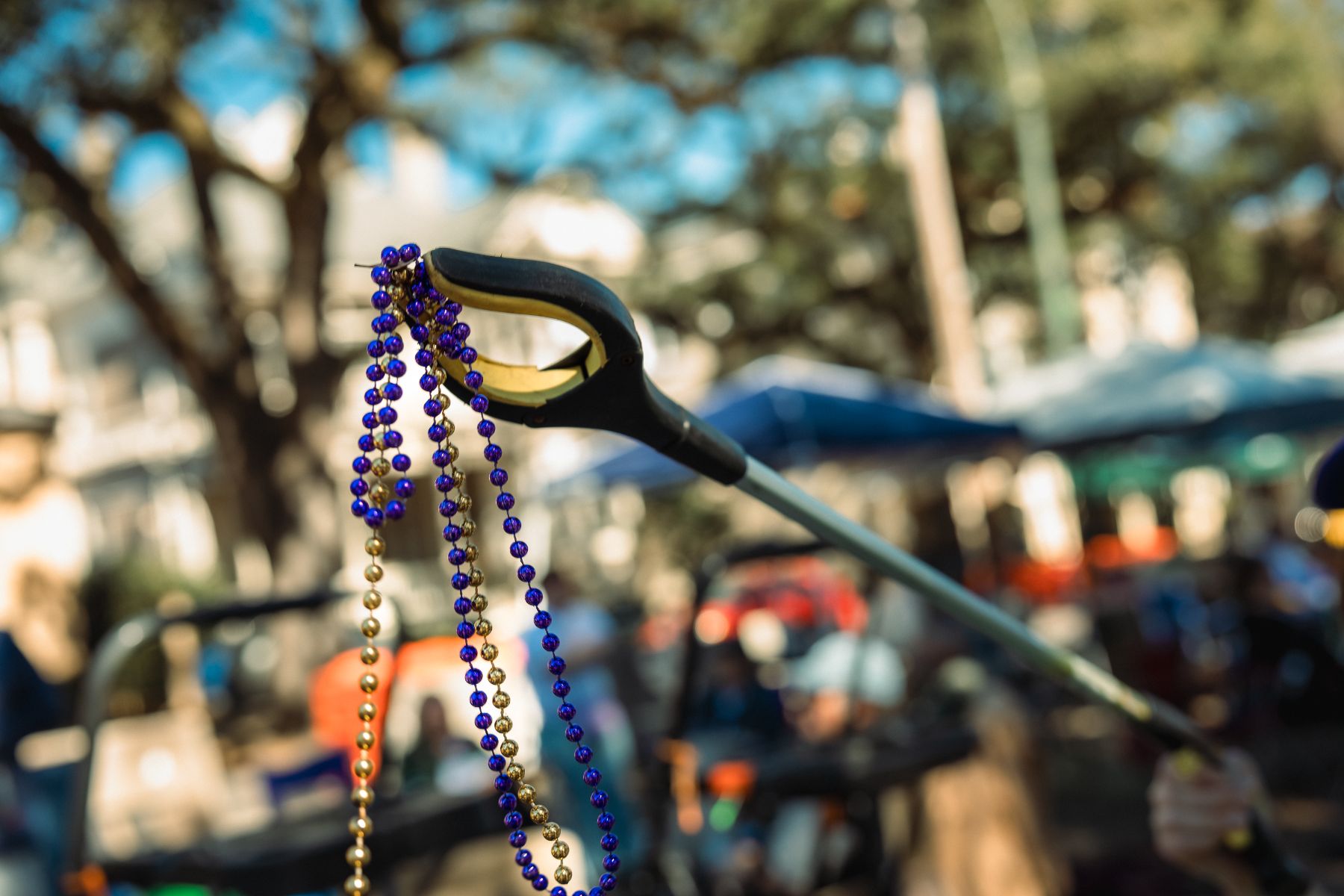 Beads collected on a litter picker